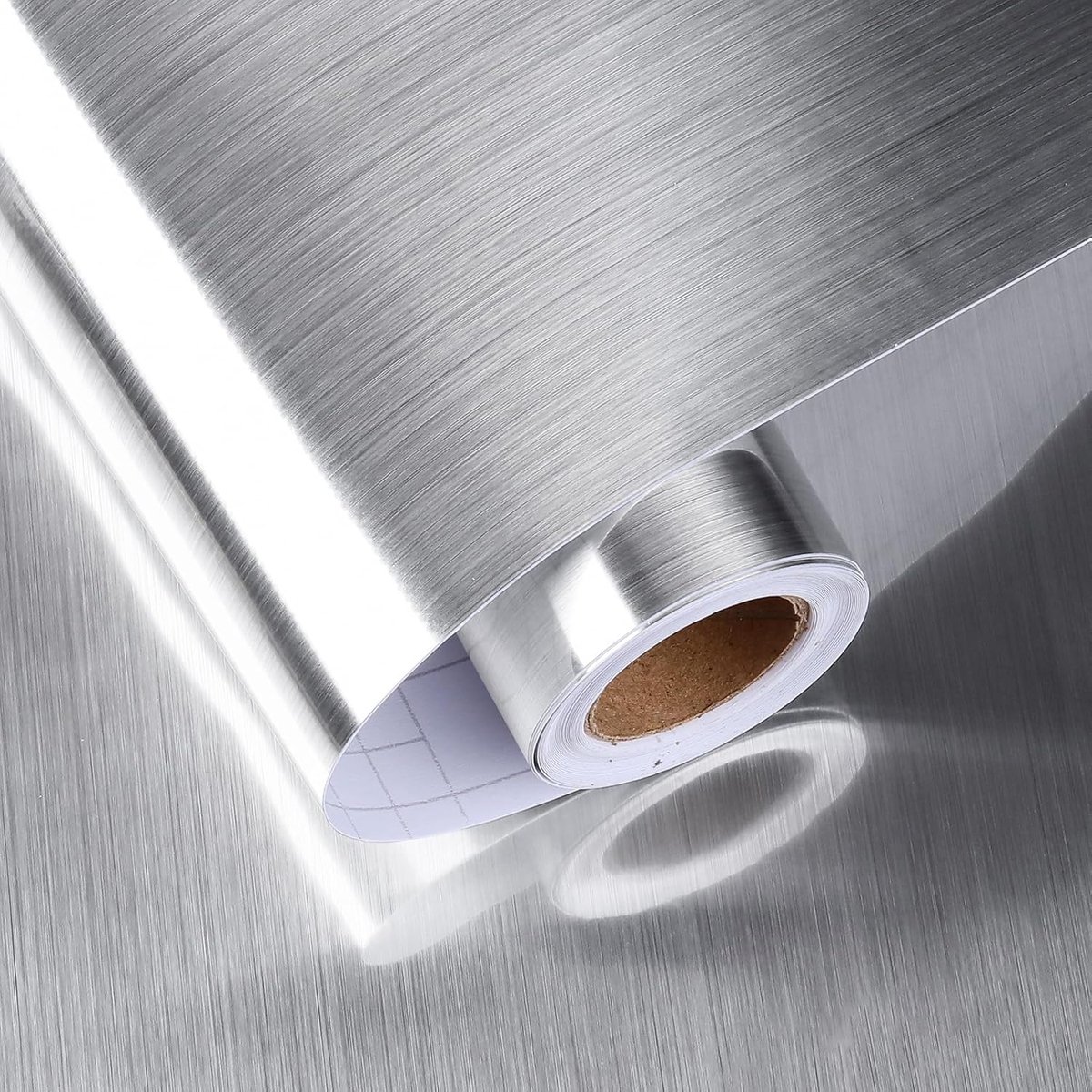 Washable Wallpaper Kitchen Silver Film Self-Adhesive Adhesive Film Furniture Wallpaper Living Room Modern Silver - ShopVlot