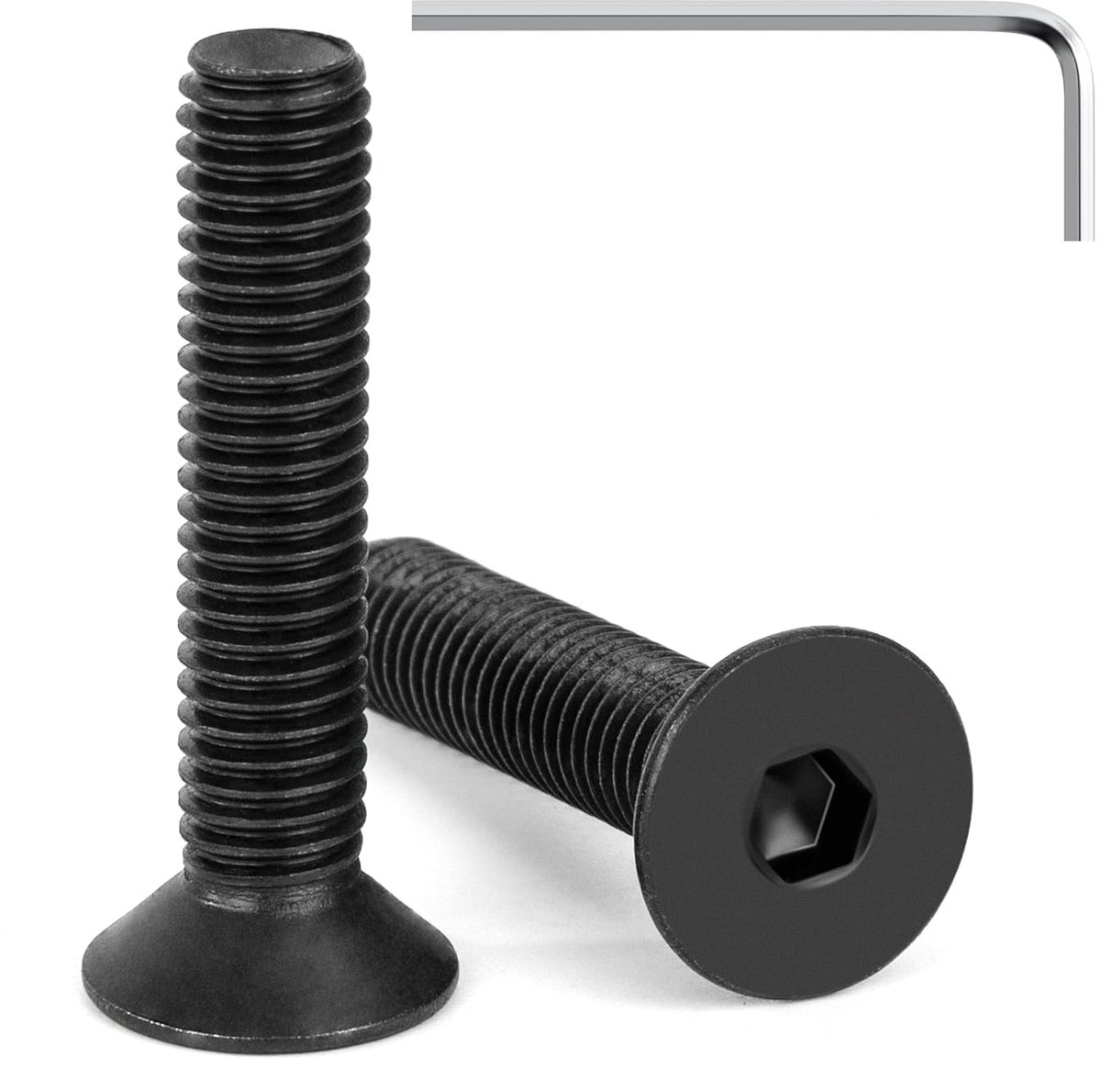 Tunejoy Countersunk Head Screws, M8 x 40 mm, Black, Allen Screws, Stainless Steel, A2 V2A Flat Head Screws, Standard - ShopVlot