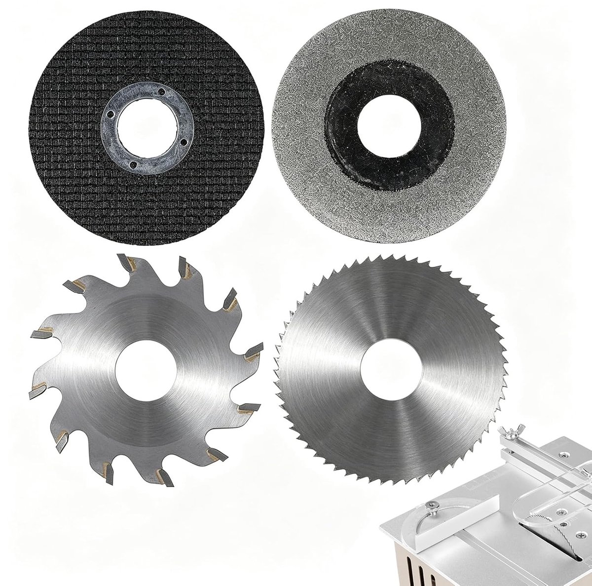 4pcs 60mm Round Saw Blades, Multifunctional Replacement for Mini Table Saw Wheels, Thin HSS Saw Blade + - ShopVlot