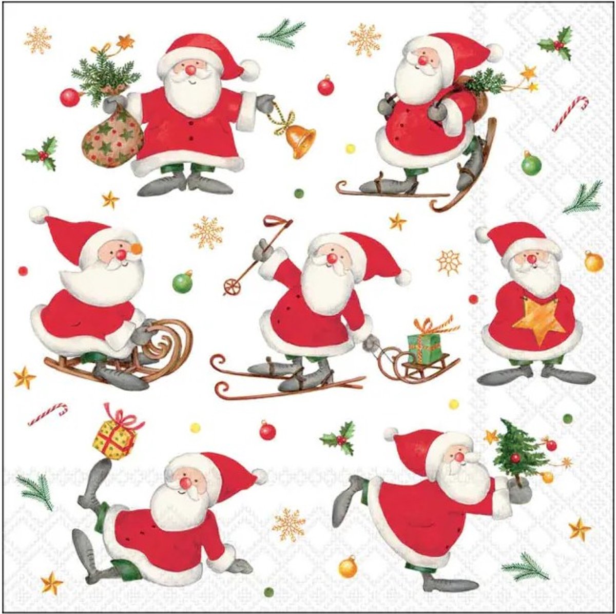 Lunch Servetten Sporty Santa - Ambiente - 33x33 cm