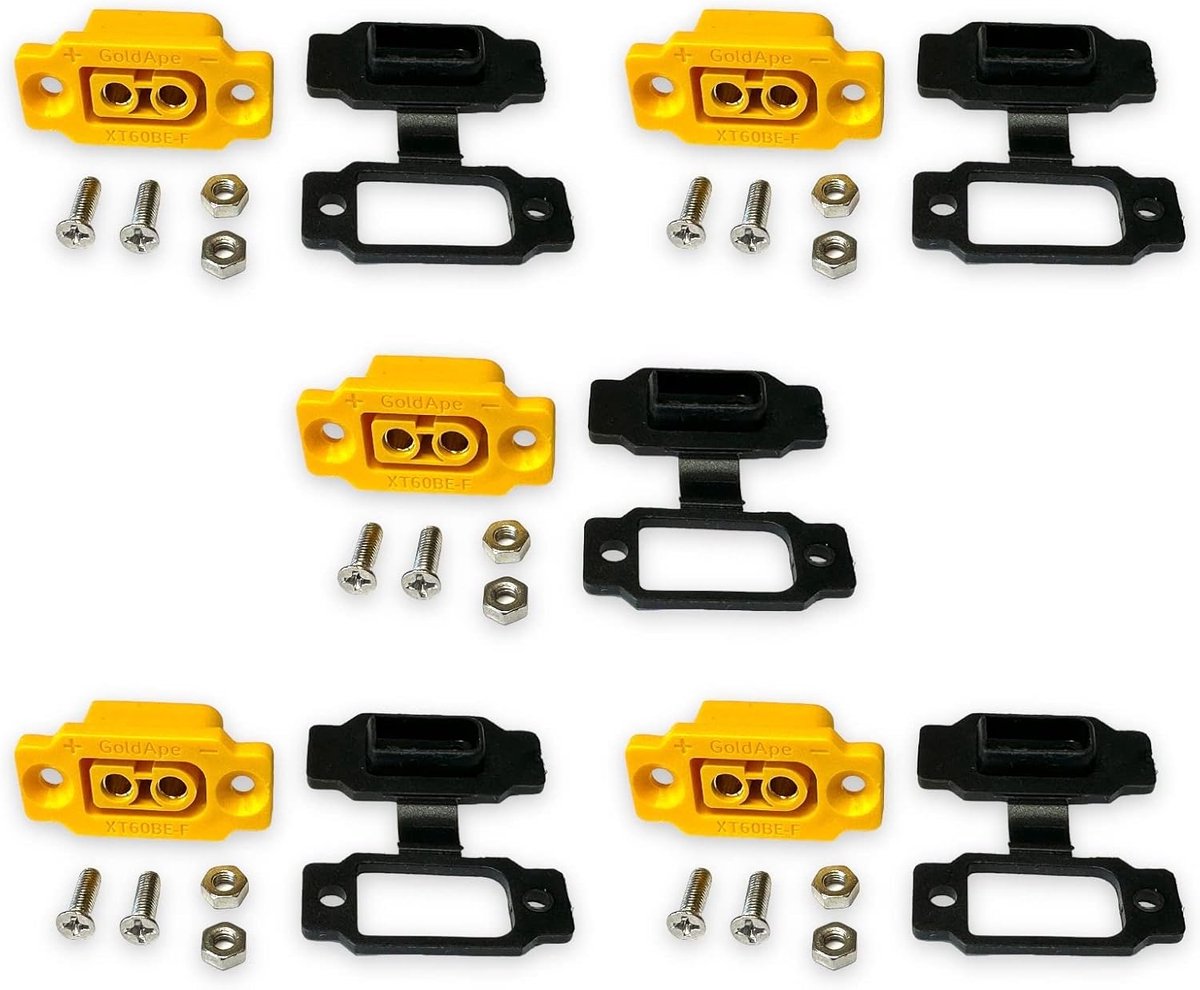 XT60BE-F Plugs with Rubber Cap + Screws Waterproof for Lipo Battery, Compatible with All XT60 Plugs, Gold Plug, 2 Pin - ShopVlot