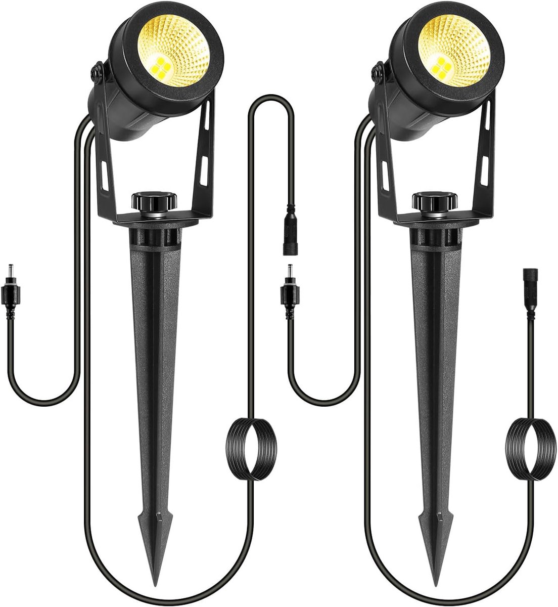 ECOWHO Garden Lights Without Plug 2 Pieces 12 V 3 W LED Garden Light Extension Garden Lights (Warm White, Set of 2) - ShopVlot