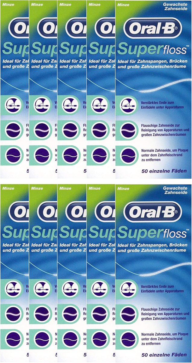 10x Superfloss with coin dental floss 50 threads - ShopVlot