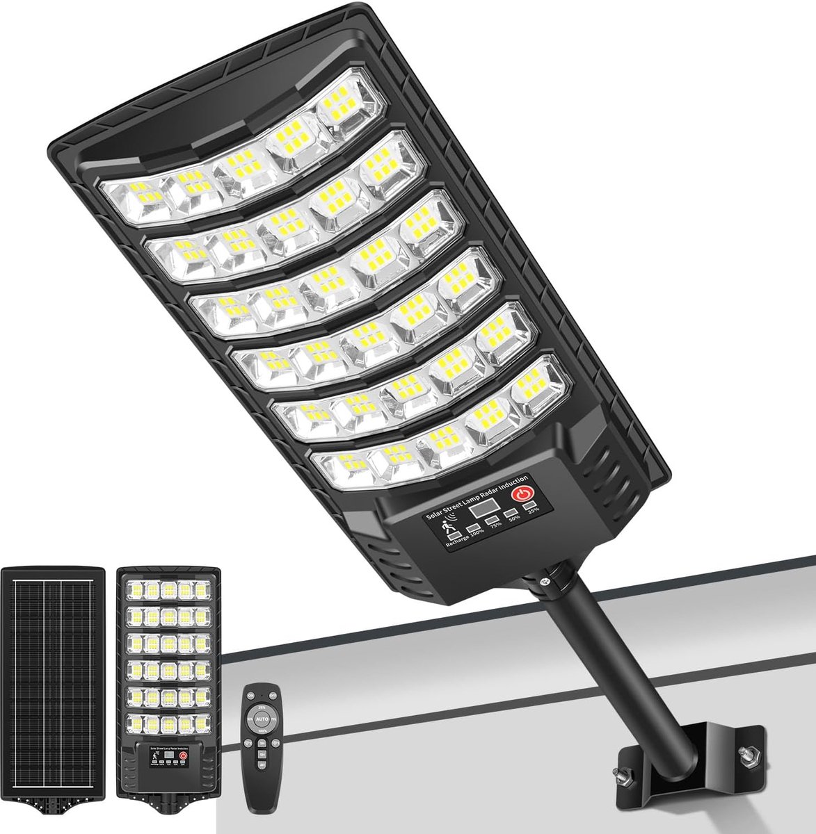 LEKIA LED Solar Light Outdoor Powerful 7000K Outdoor Solar Lamp with Motion Sensor and Remote Control 320° Street - ShopVlot