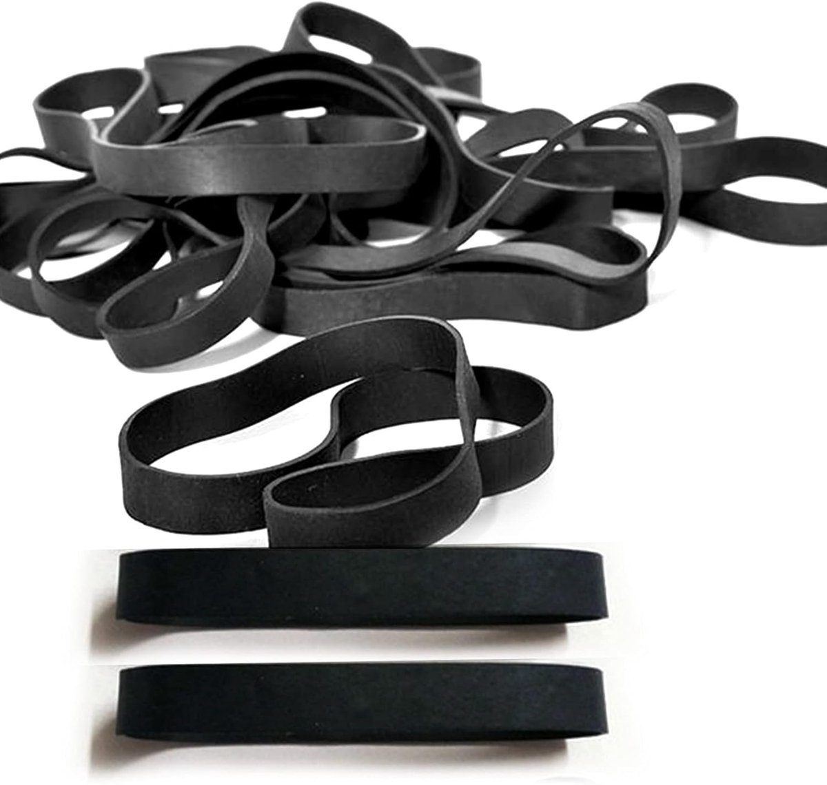 Rubber Bands Pack of 60 80 x 5 mm Tool for File Organization at Home or Office (Black) - ShopVlot