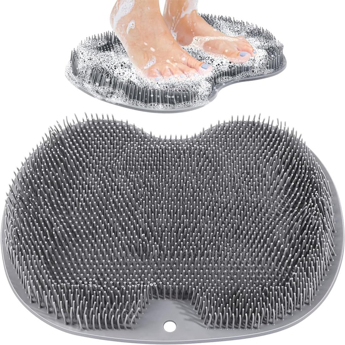 Non-slip Massage Mat, Shower Massager, Silicone Massager, Rear Massager Cleaner with Suction Cups for Foot Care - ShopVlot