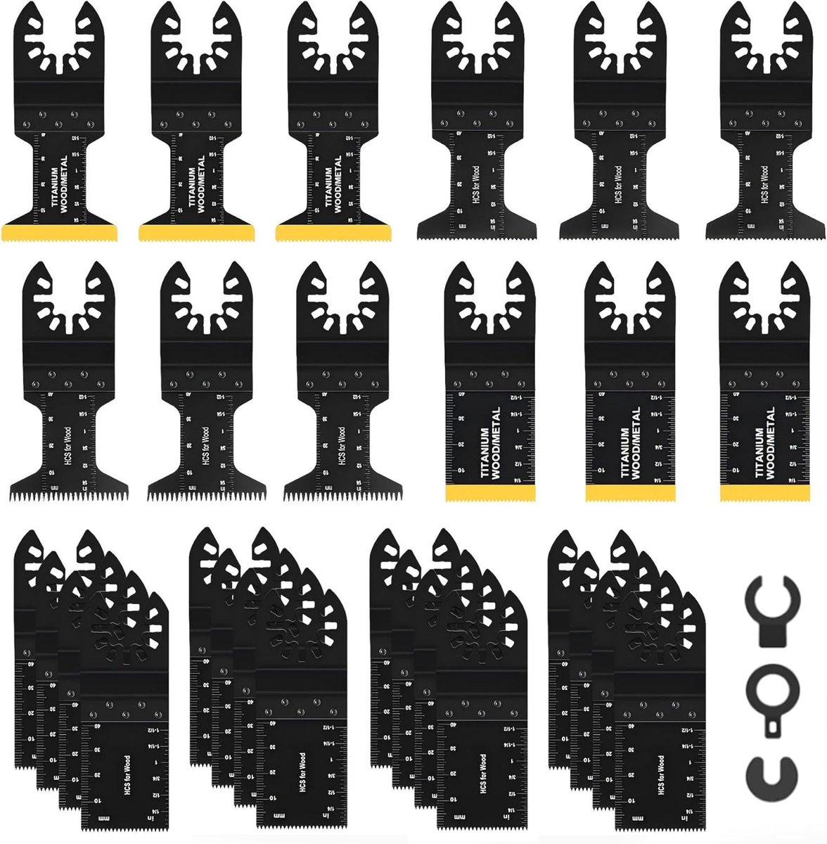 28pcs Oscillating Saw Blades, Oscillating Tool Blades Professional Universal Quick Release Multi Tool Blades Wood - ShopVlot