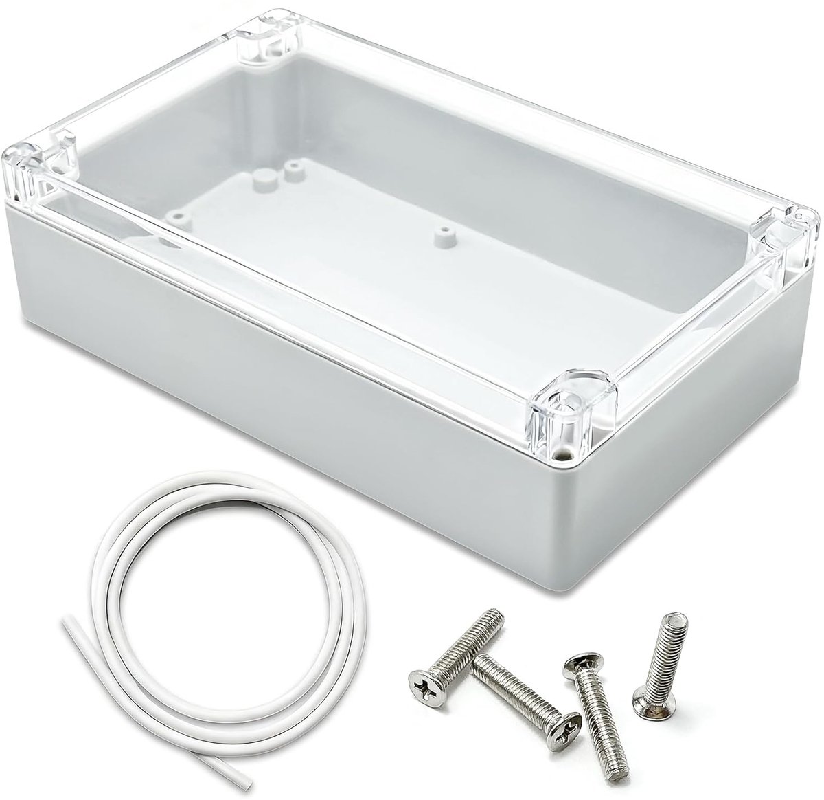 Junction box, 200 x 120 x 56 mm, electronic junction box, IP65 waterproof, with transparent lid, electronic housing - ShopVlot
