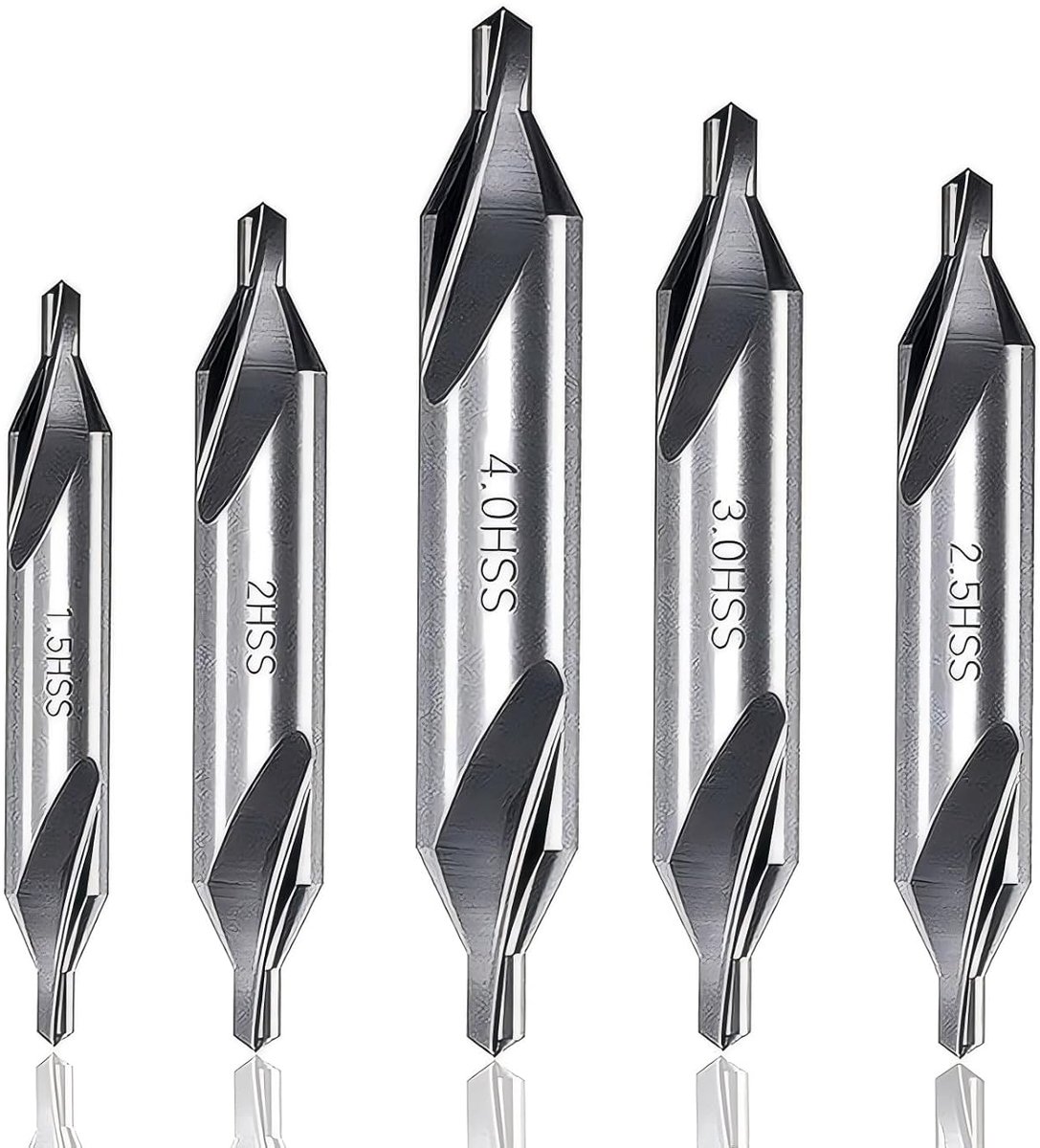 Centering Drill, Metal Centering Drill, 60 Degree Angle Countersink 1.5, 2.0, 2.5, 3.0, 4 mm Medium Drill, 5 Pieces - ShopVlot