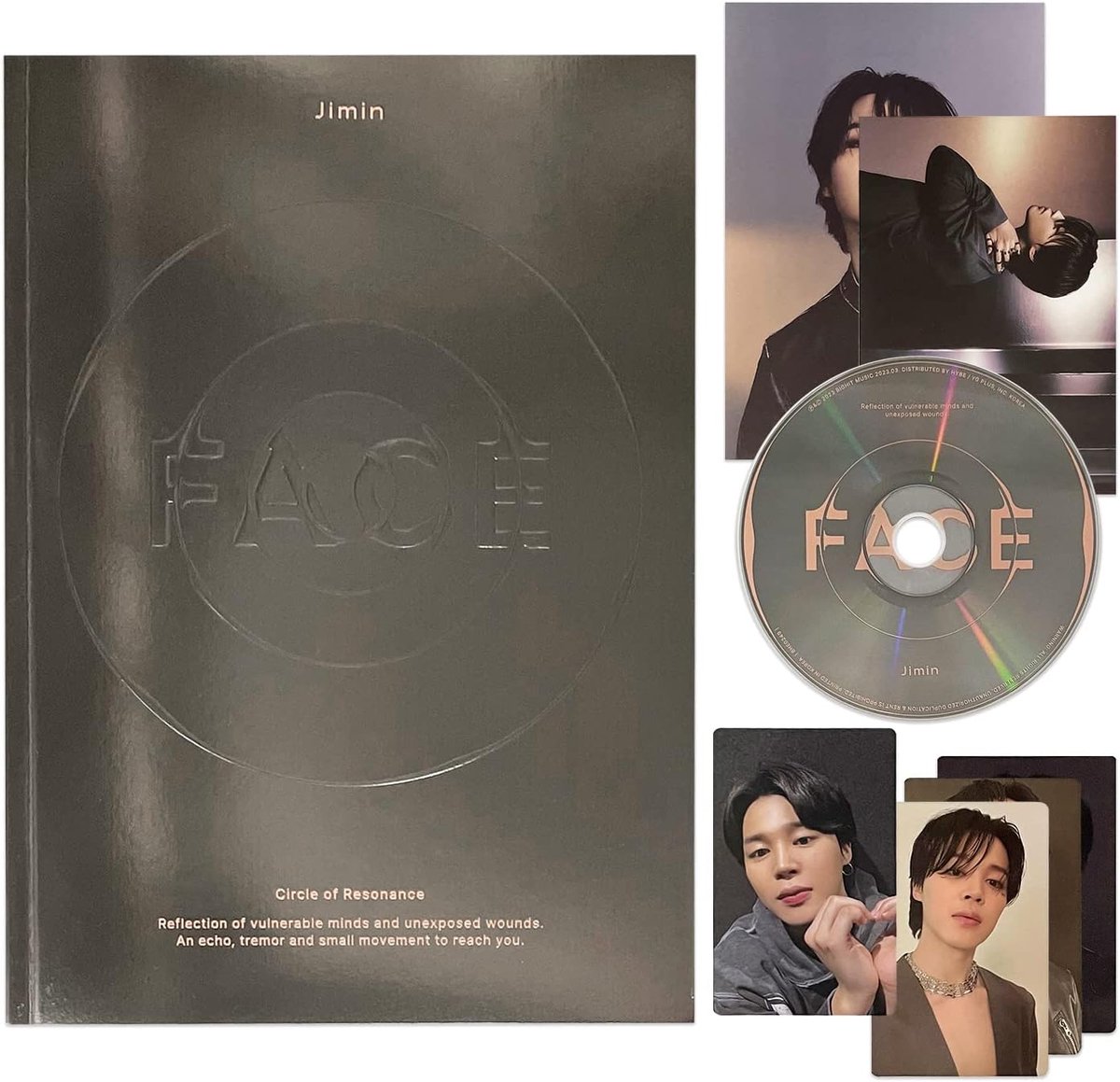 JIMIN OF BTS - [FACE] (Undefinable Face Ver.) Photo Book + CD + Photo Card A + Photo Card B + Post Card + Large Post - ShopVlot