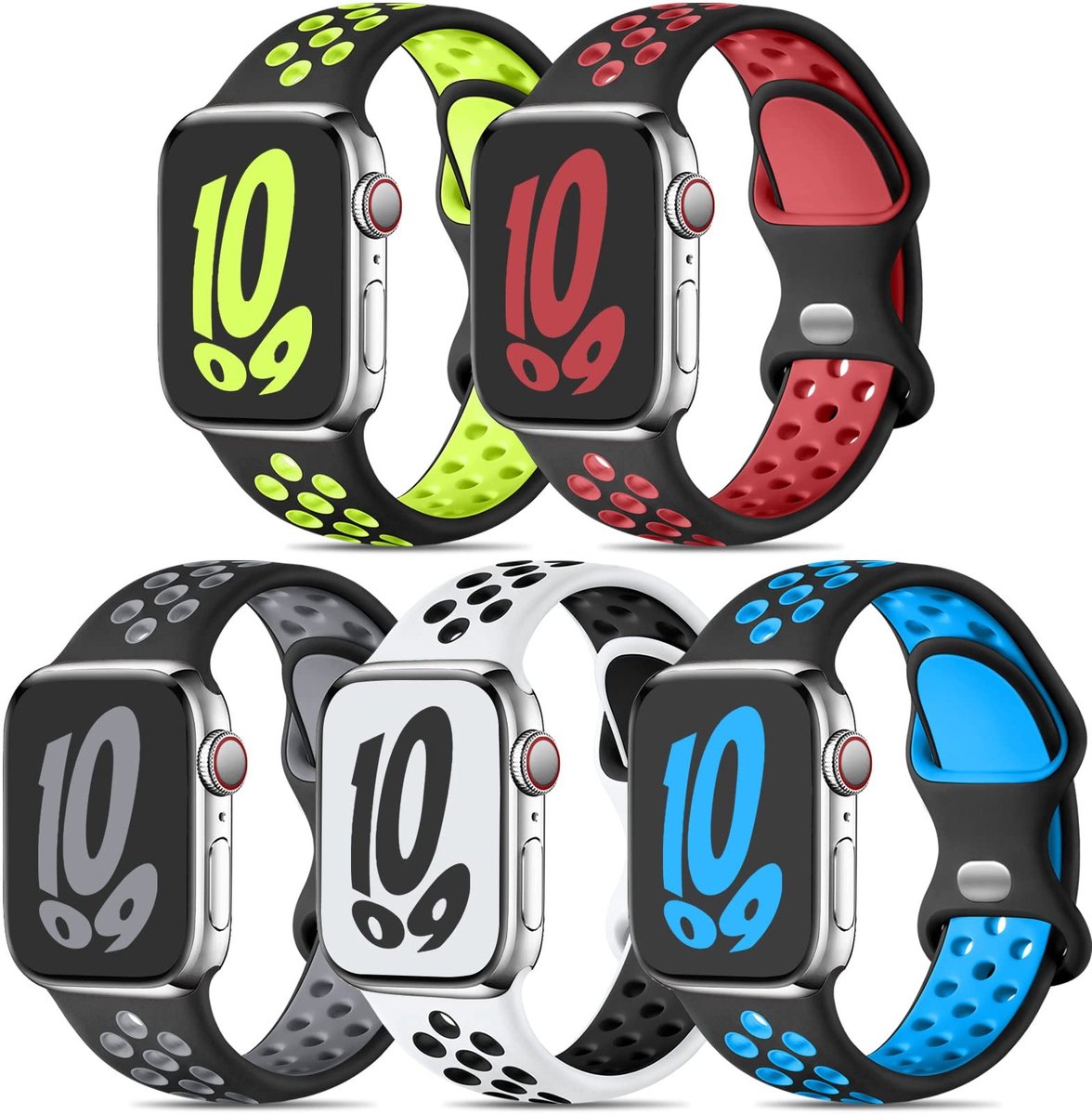 Solidchoice - 5 Stuks Sport Armbanden voor Apple Watch