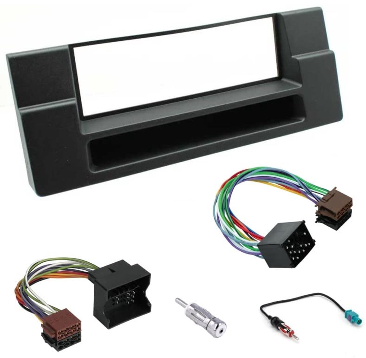 Radio panel kit 1-din - zwart - geschikt voor BMW 5 Serie (E39) 1995-2003 en X5 (E53) 1999-2006 - ShopVlot
