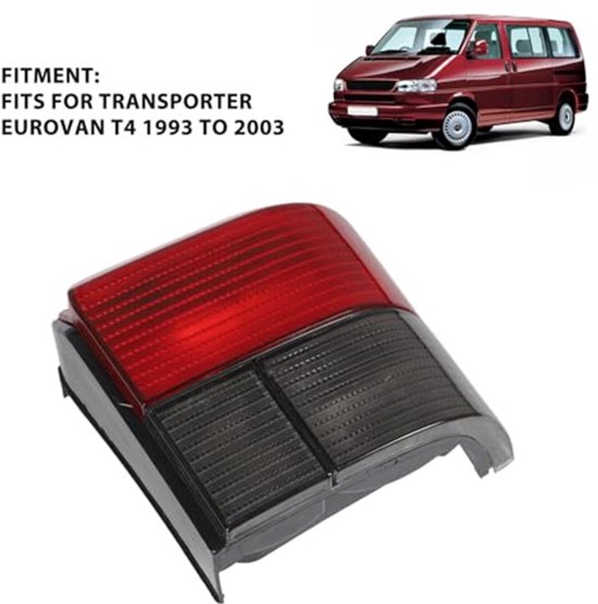 Achterlichtbehuizing, achterlichtafdekking ABS PMMA PC achterlichtbehuizing waterdichte achterlichtbehuizing voor Eurovan T4 1993 tot 2003 (rechts 701945096)