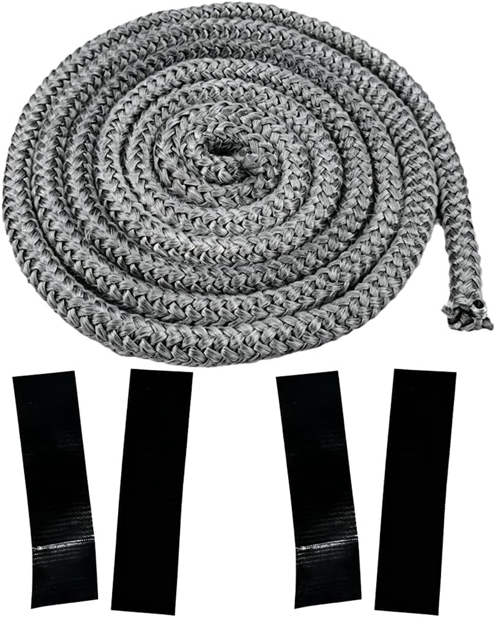 Ovenafdichtsnoer 6 mm x 2,5 m - Hittebestendig - Vuurvaste glasvezelafdichting - Ideaal voor houtkachel - ShopVlot
