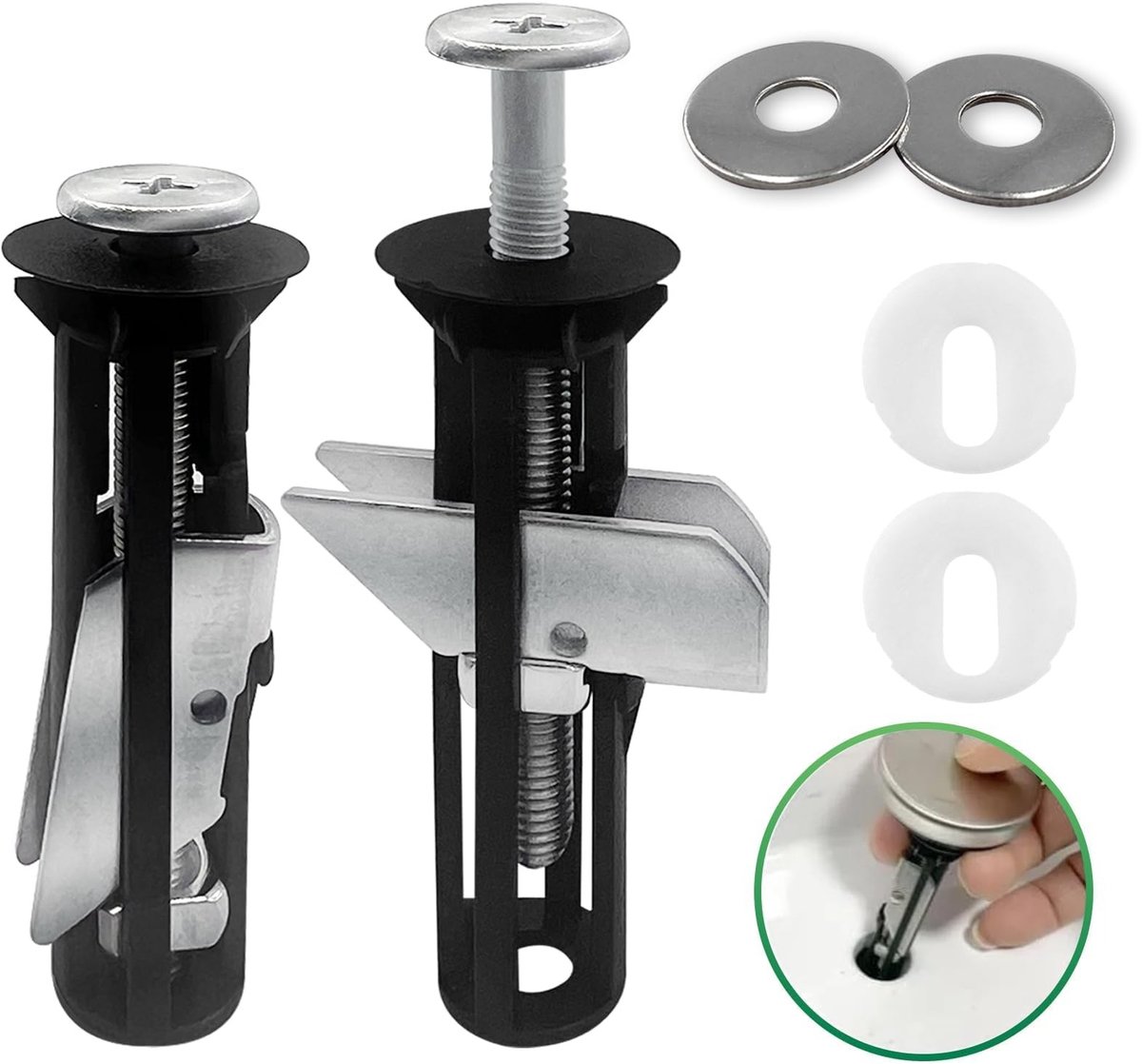 Solidchoice - Universele Toiletbril Schroeven Set met RVS Moeren