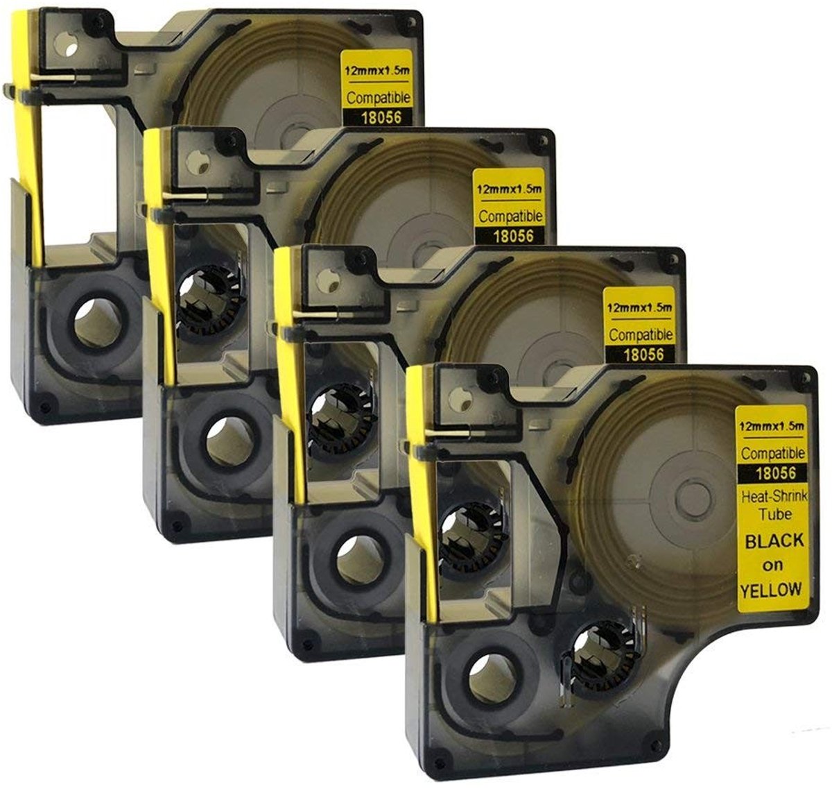 Solidchoice - Compatibele Labeltubes voor DYMO Rhino IND Pro 12mm Zwart op Geel