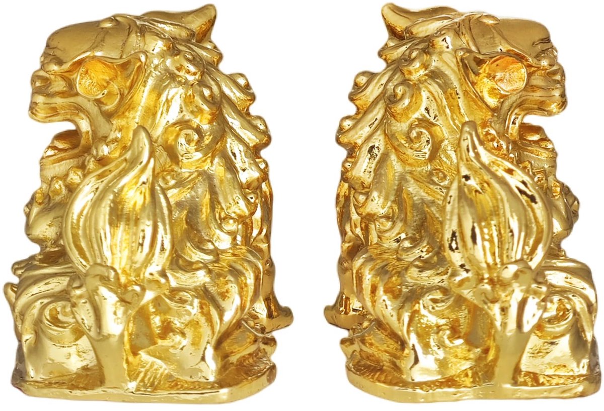Solidchoice - Feng Shui Beeld van Twee Fu Honden voor Bescherming en Welvaart