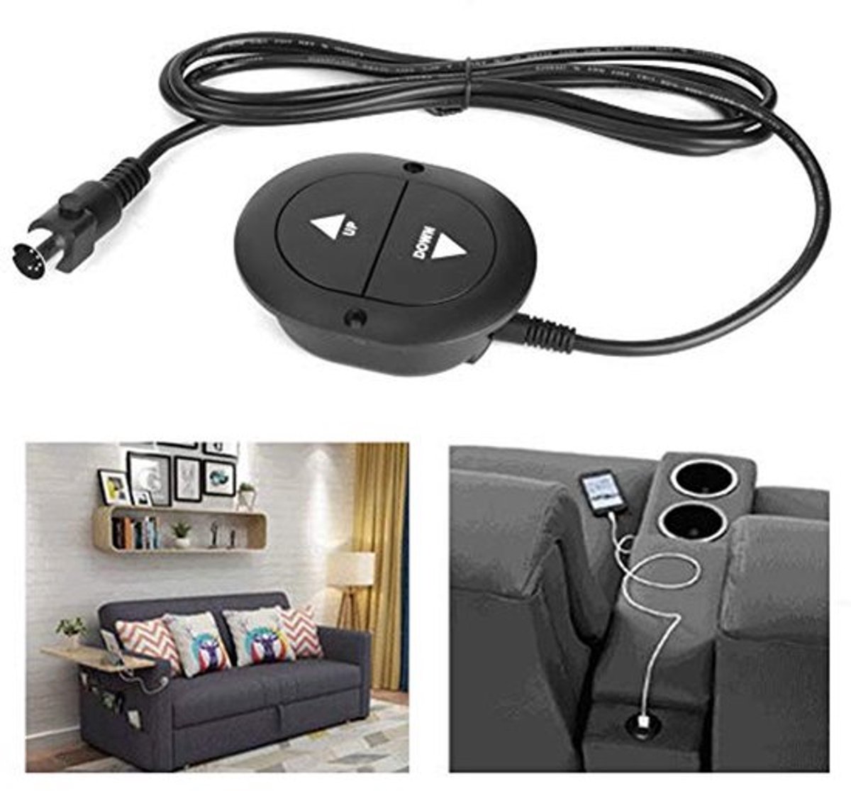 Bankbediening, elektrische fauteuilstoel, fauteuil, 2-knops, 5-pins handschakelaar, afstandsbediening voor fauteuil, huishoudelijk apparaat