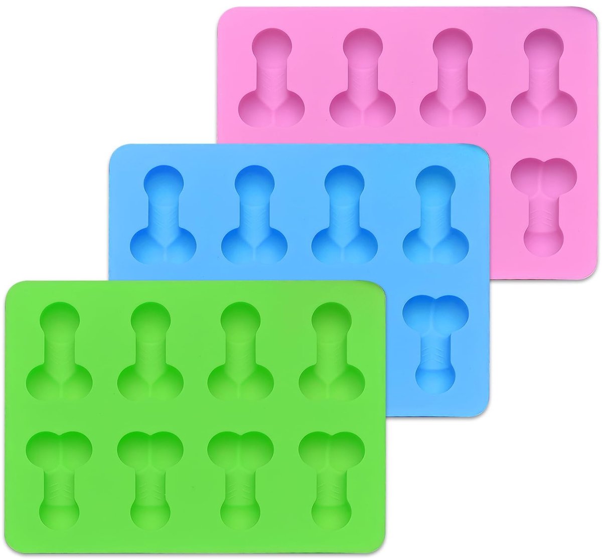 Solidchoice - Set van 3 Silicone Mallen in Grappige Vormen voor Bakken