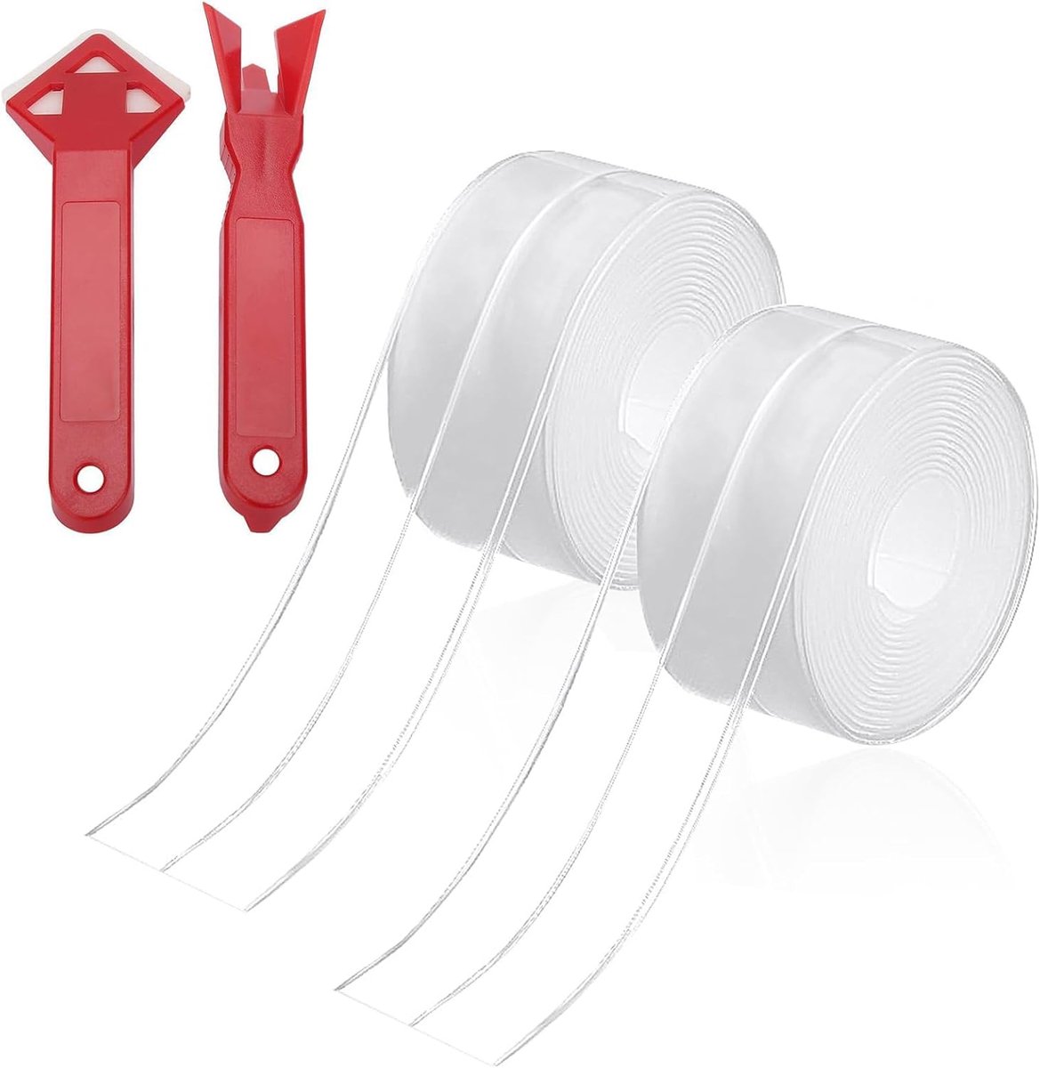 Zelfklevende afdichtingstape - 2 rollen waterdichte tape (126 x 1.5 inch) - transparant - ShopVlot