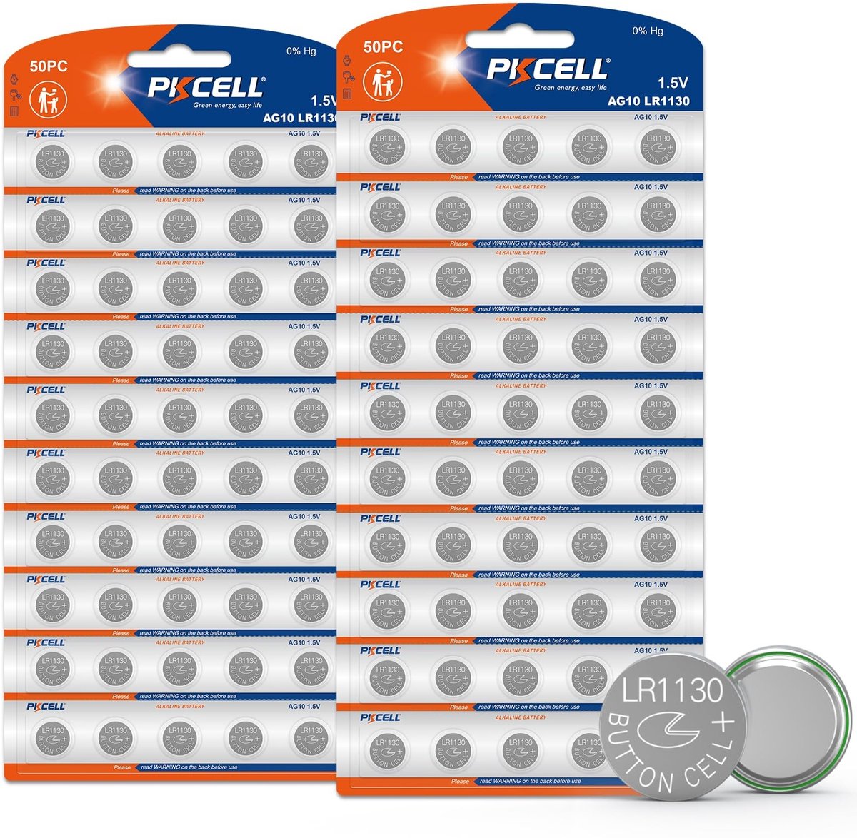 Solidchoice - 100 Stuks LR1130 AG10 Alkaline Batterijen