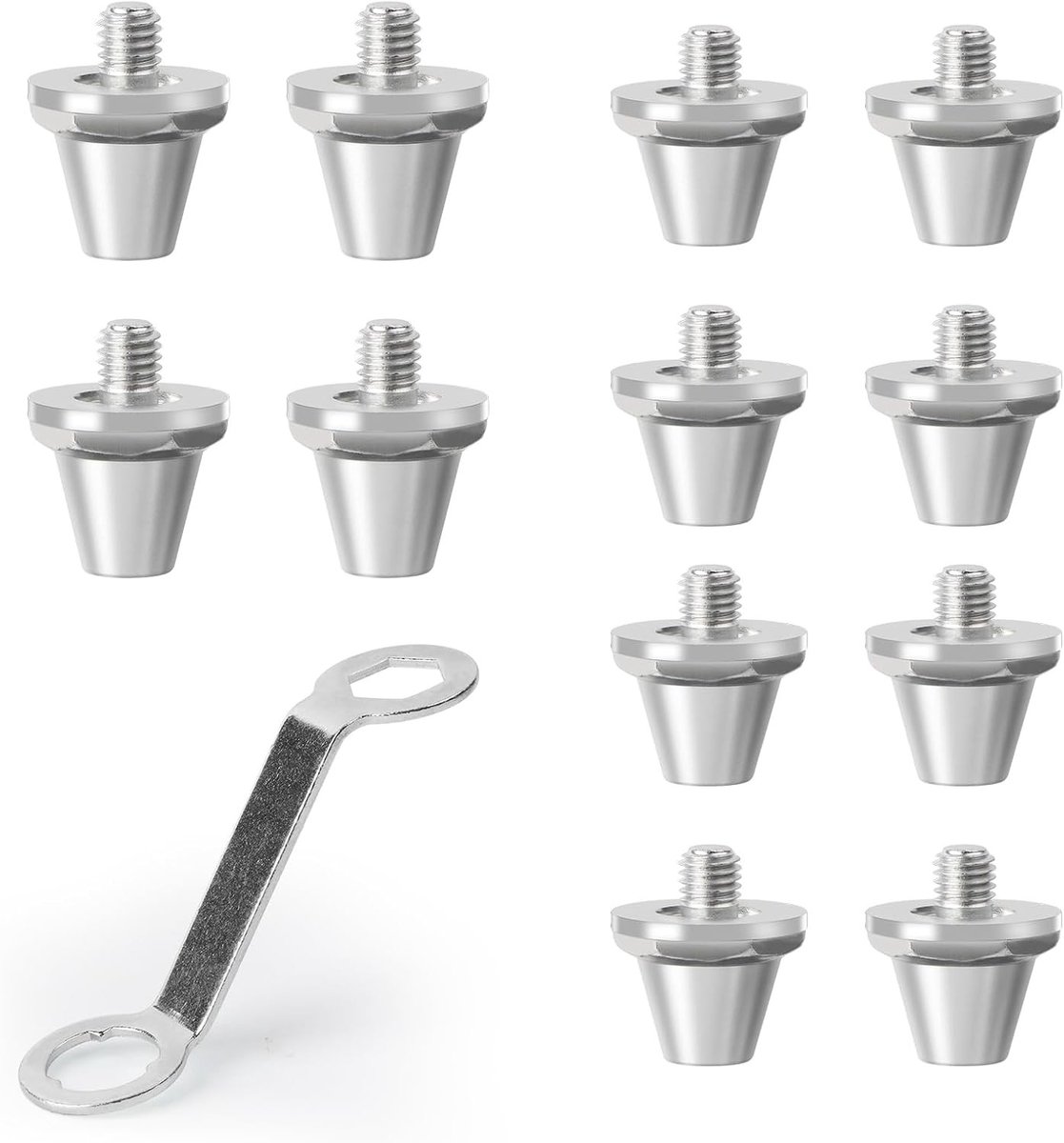 Voetbalstuds - Zilver - 11 mm en 13 mm - Aluminium Reservenoppen met Noppensleutel - Voor Voetbalschoenen