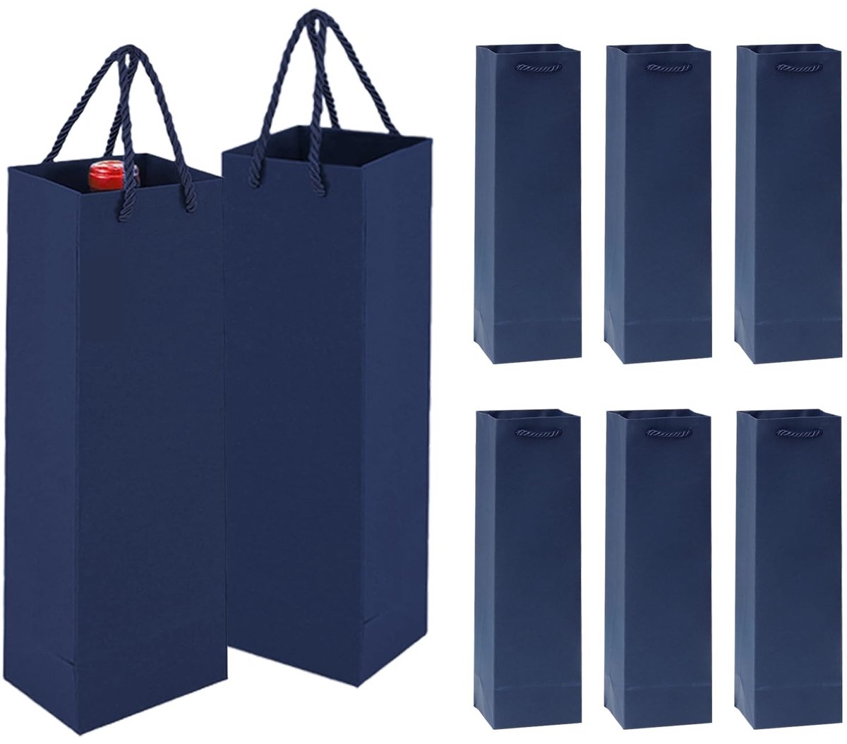 Solidchoice - Set van 8 Herbruikbare Wijnfles Geschenkzakken