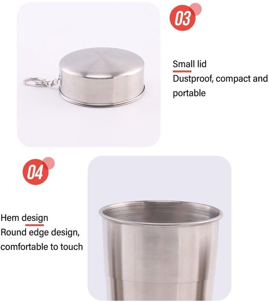 Solidchoice - RVS Opvouwbare Cup 450ml voor Camping en Reizen — afbeelding 2
