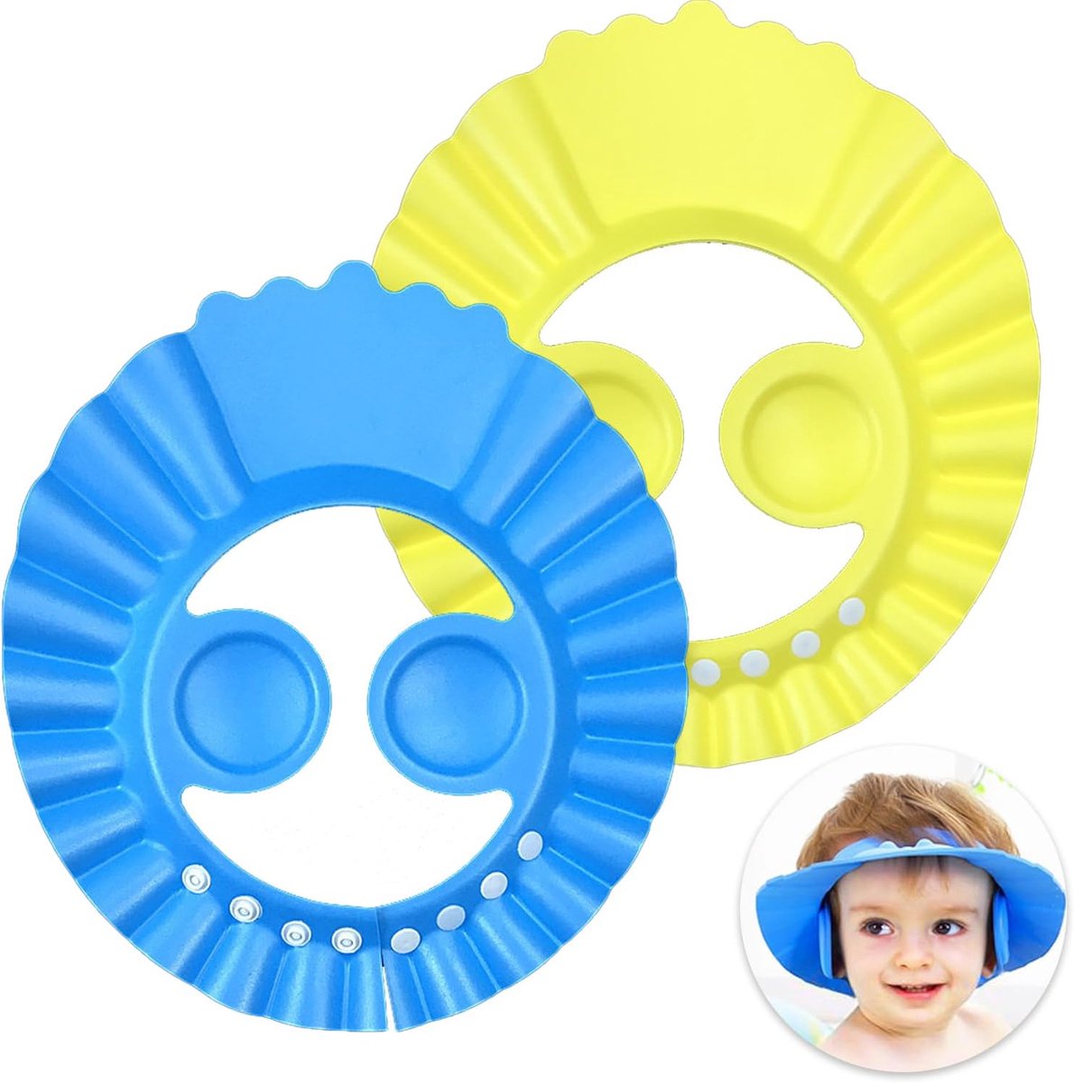 Baby zwemcap 2 stuks - verstelbaar - zacht en waterproof - ideaal voor haarwassen - ShopVlot