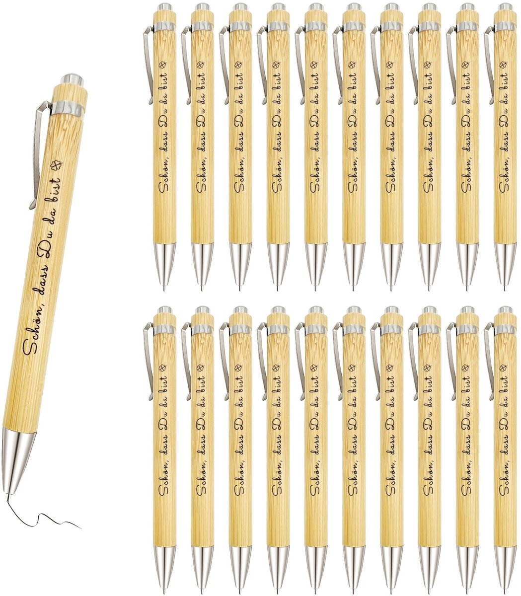 Solidchoice - Set van 40 Houten Balpennen met Tekst voor Diverse Gelegenheden