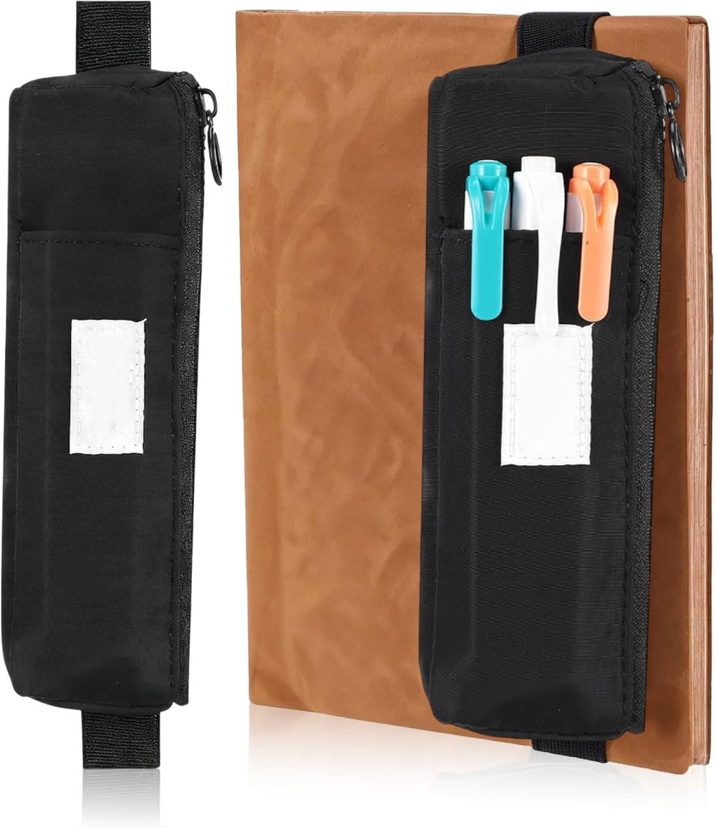 Pennenhouder - Verstelbare elastische band - Zipper pen case - Ideaal voor notitieboeken - ShopVlot