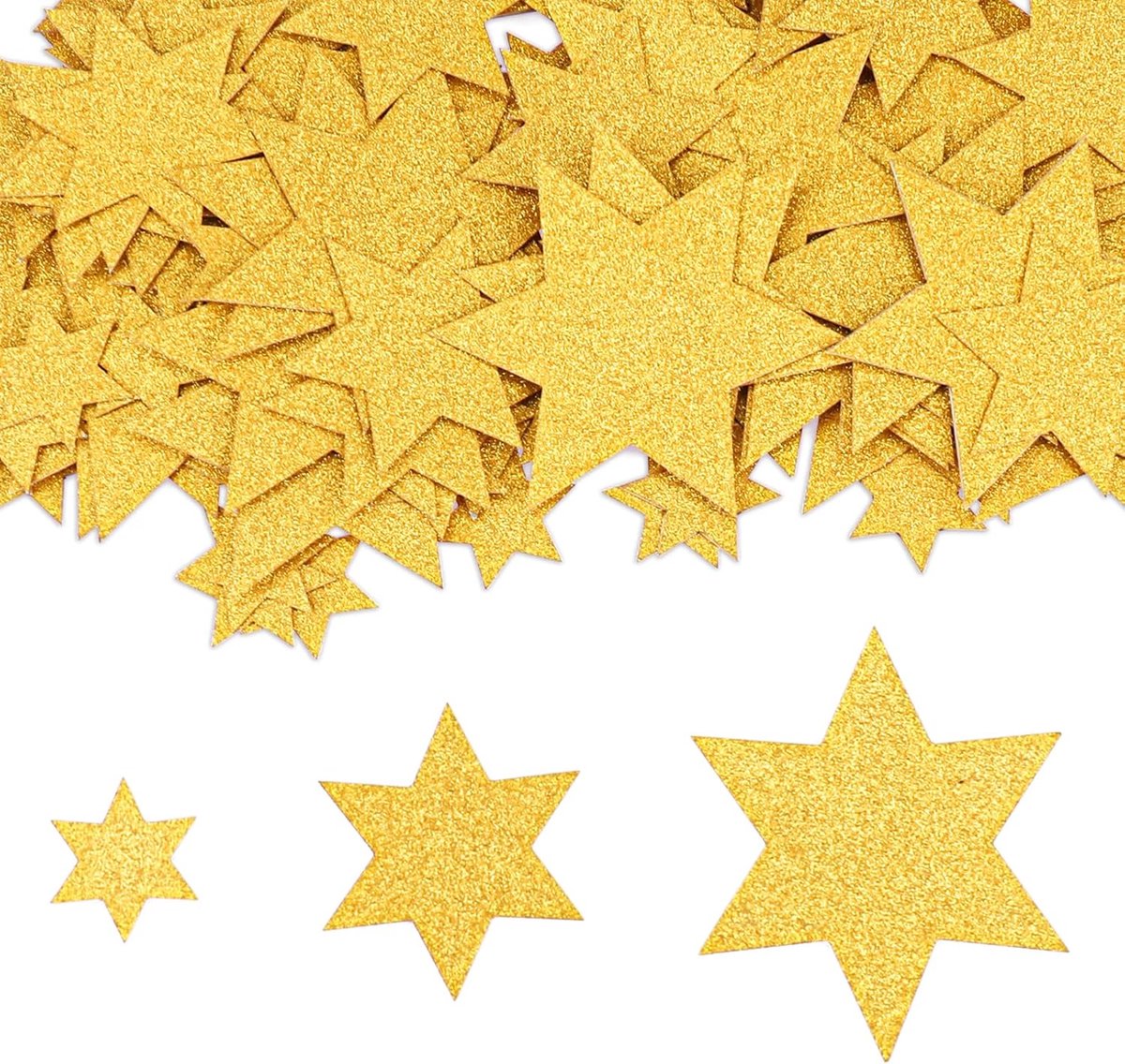 Confetti sterren goud - grote 1,8-4,8 cm - glitter sterren voor feestdecoratie - perfect voor bruiloften en kerst - ShopVlot