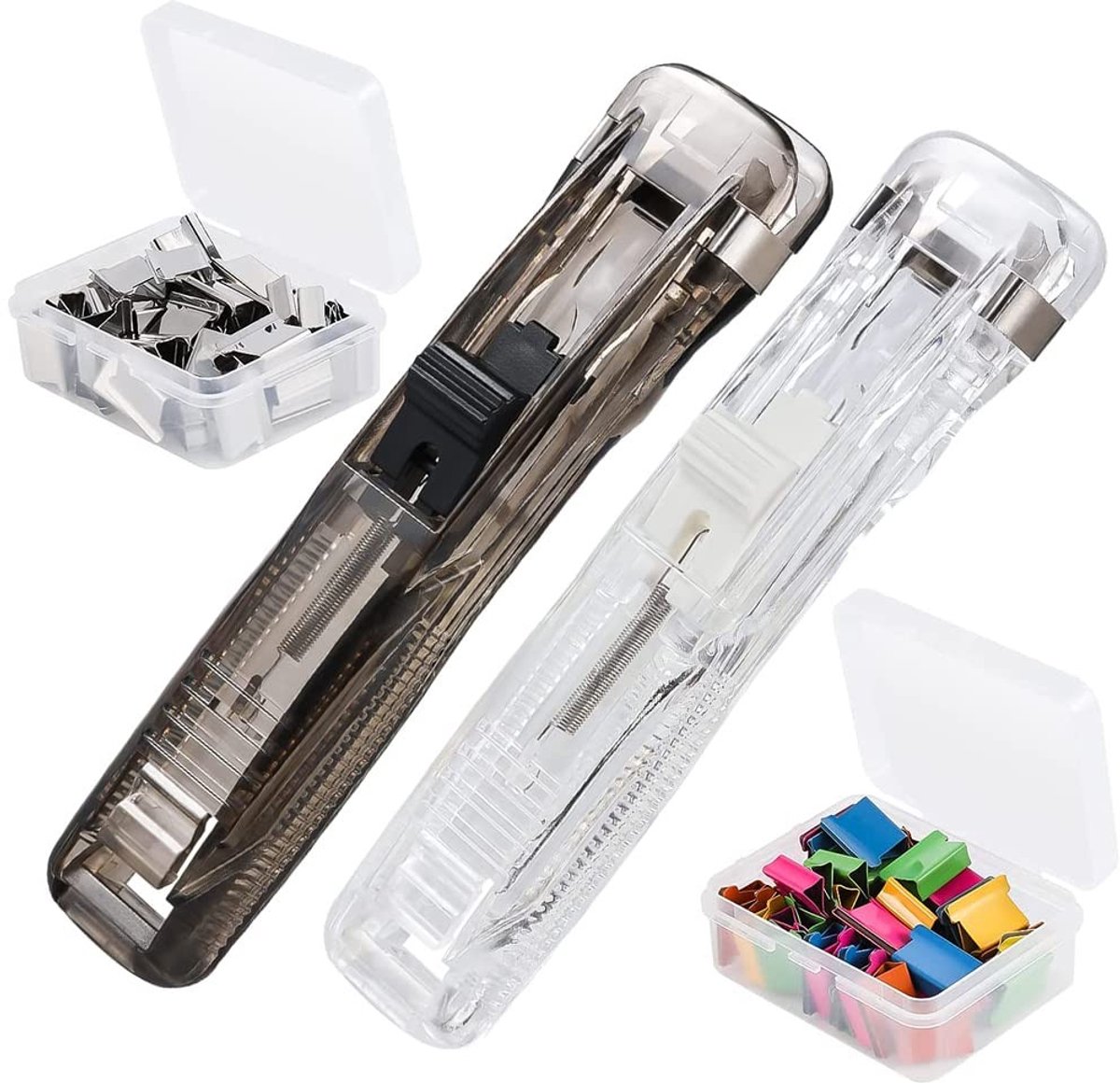 Solidchoice - Set van 2 Snap Clips en 200 Herbruikbare Metalen Paperclips