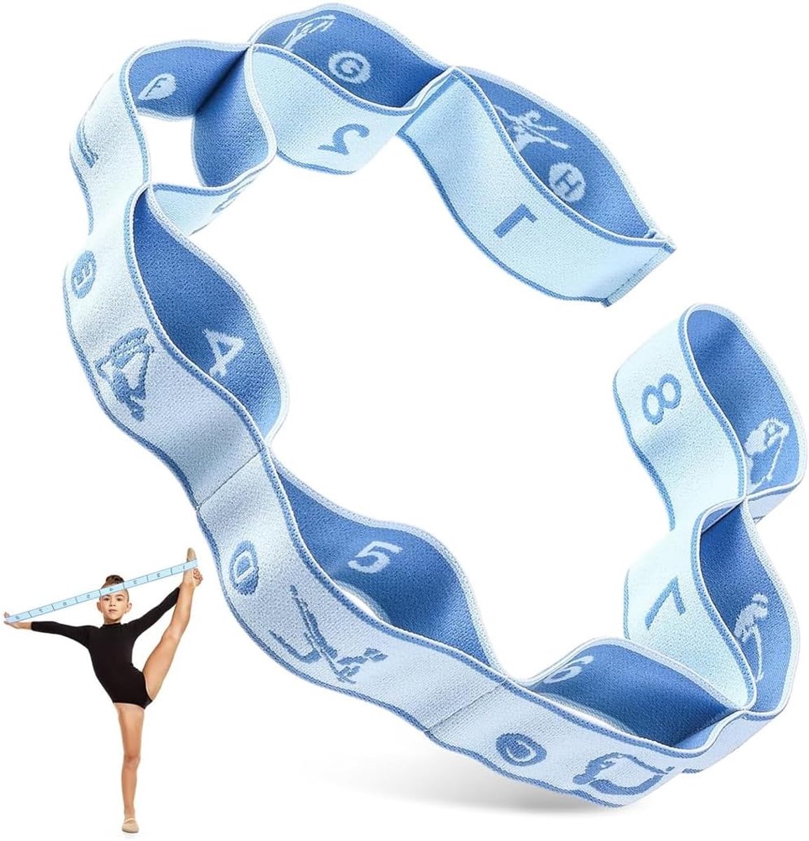 Weerstandsbanden 8 ringen - hoge elasticiteit - flexibele stof - ideaal voor yoga - ShopVlot