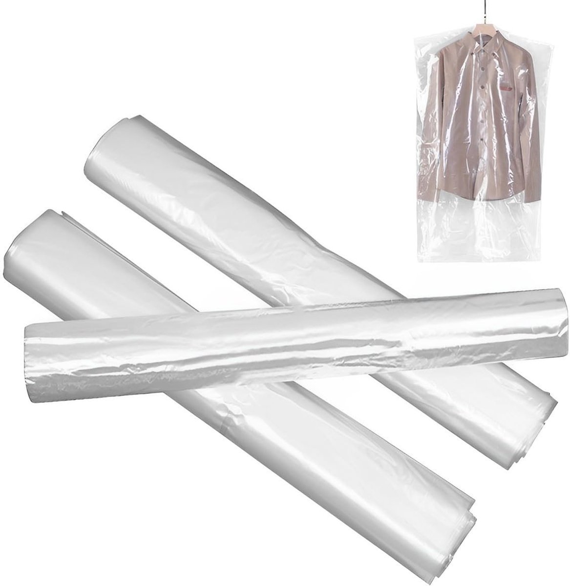 Solidchoice - Set van 50 Transparante Kleding Beschermhoezen 60x100 cm