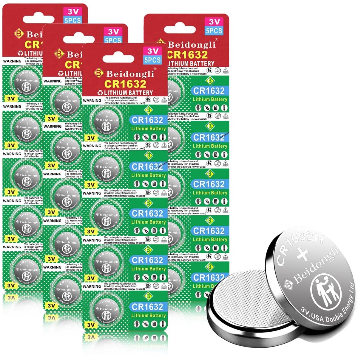 Solidchoice - Set van 20 CR1632 Lithium Knopcell Batterijen