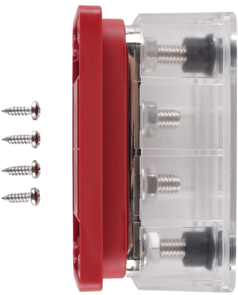 Busbar power distributieblok 12V-48V - 300A met 4x M8 polen - zware uitvoering - veilige batterijverbindingen - ShopVlot
