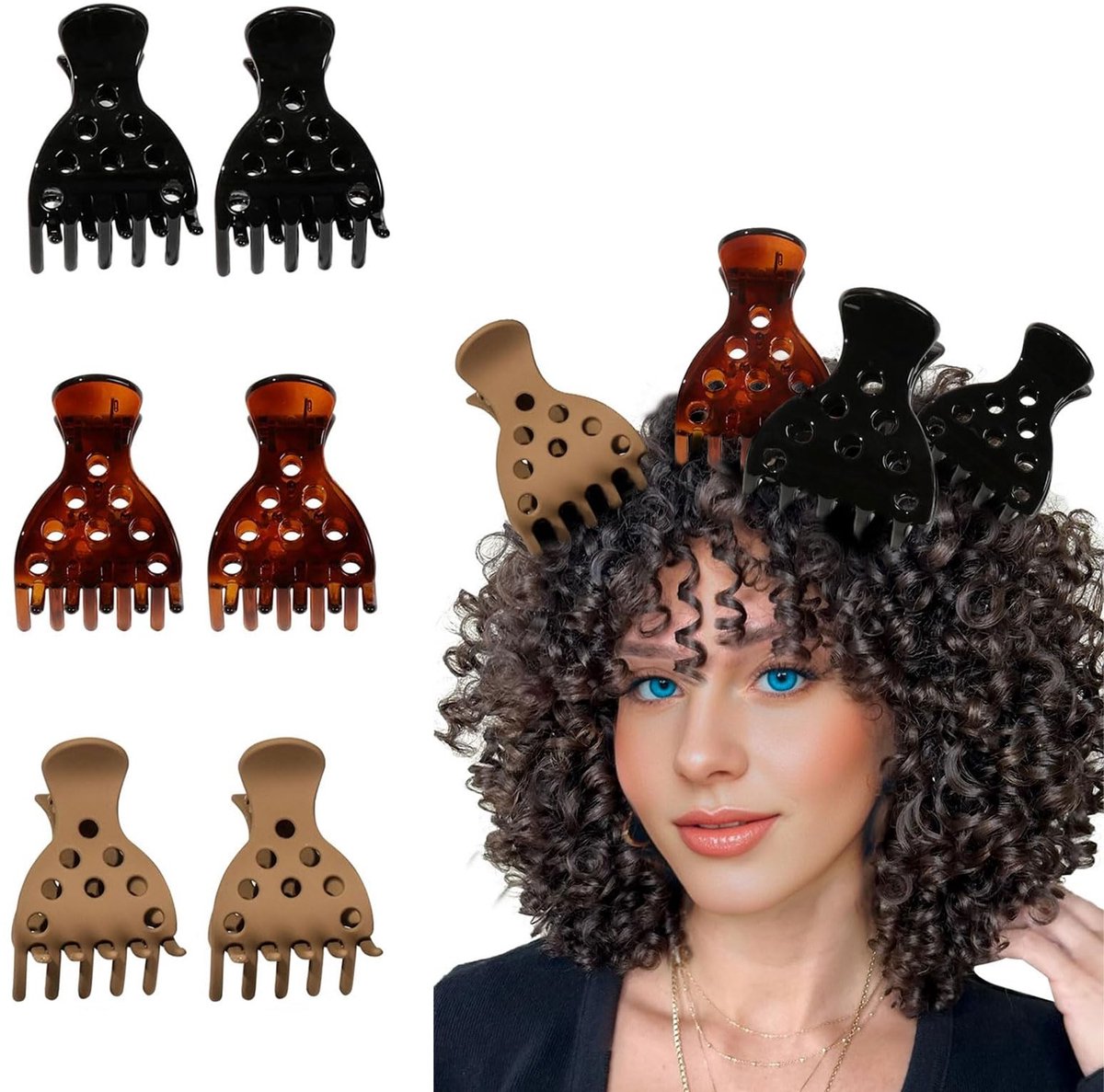 Solidchoice - 6 Stuks Haarvolume Clips voor Krullend Haar