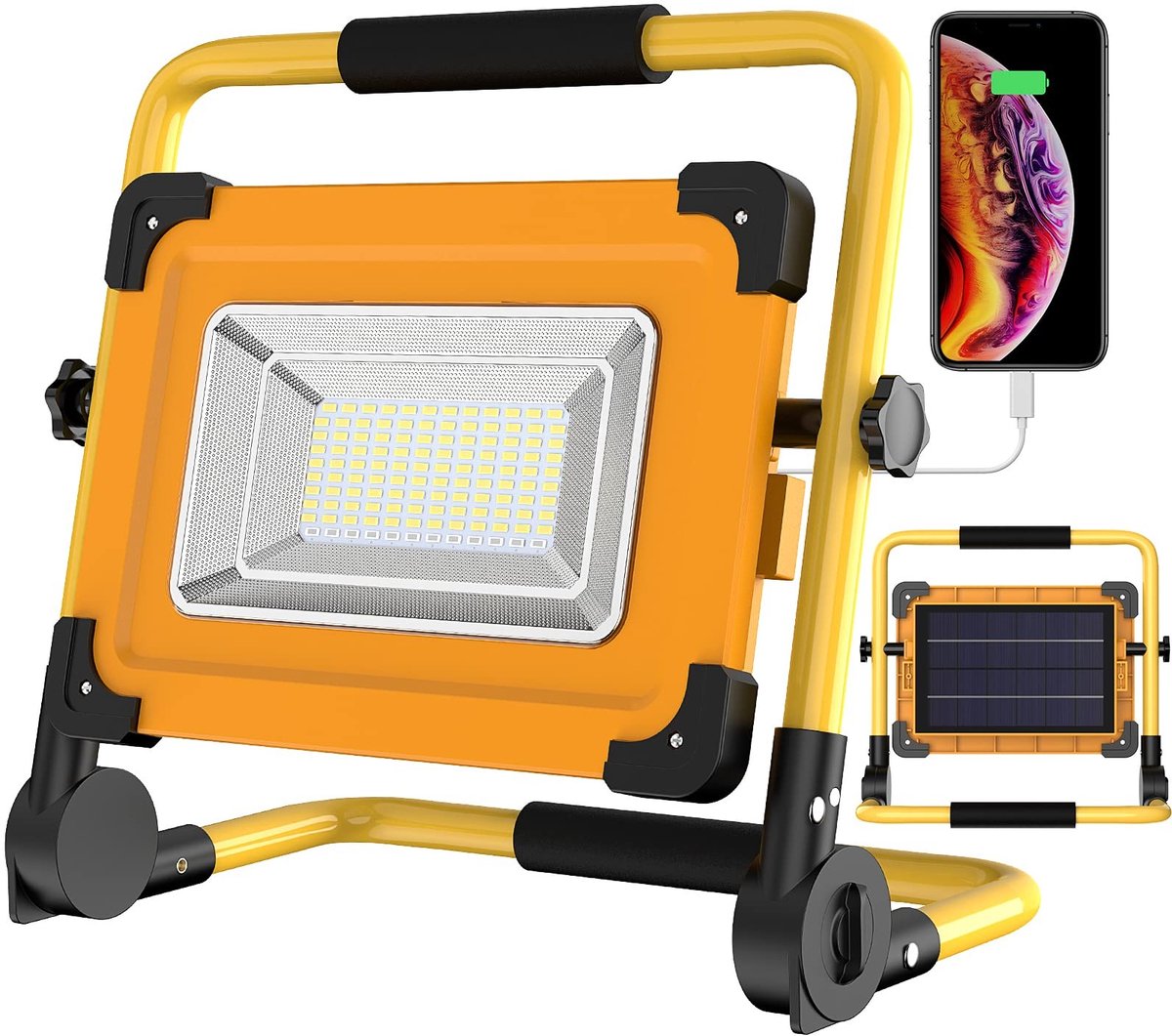 Solidchoice - LED Solar Oplaadbare Bouwlamp 100W met 4 Modi