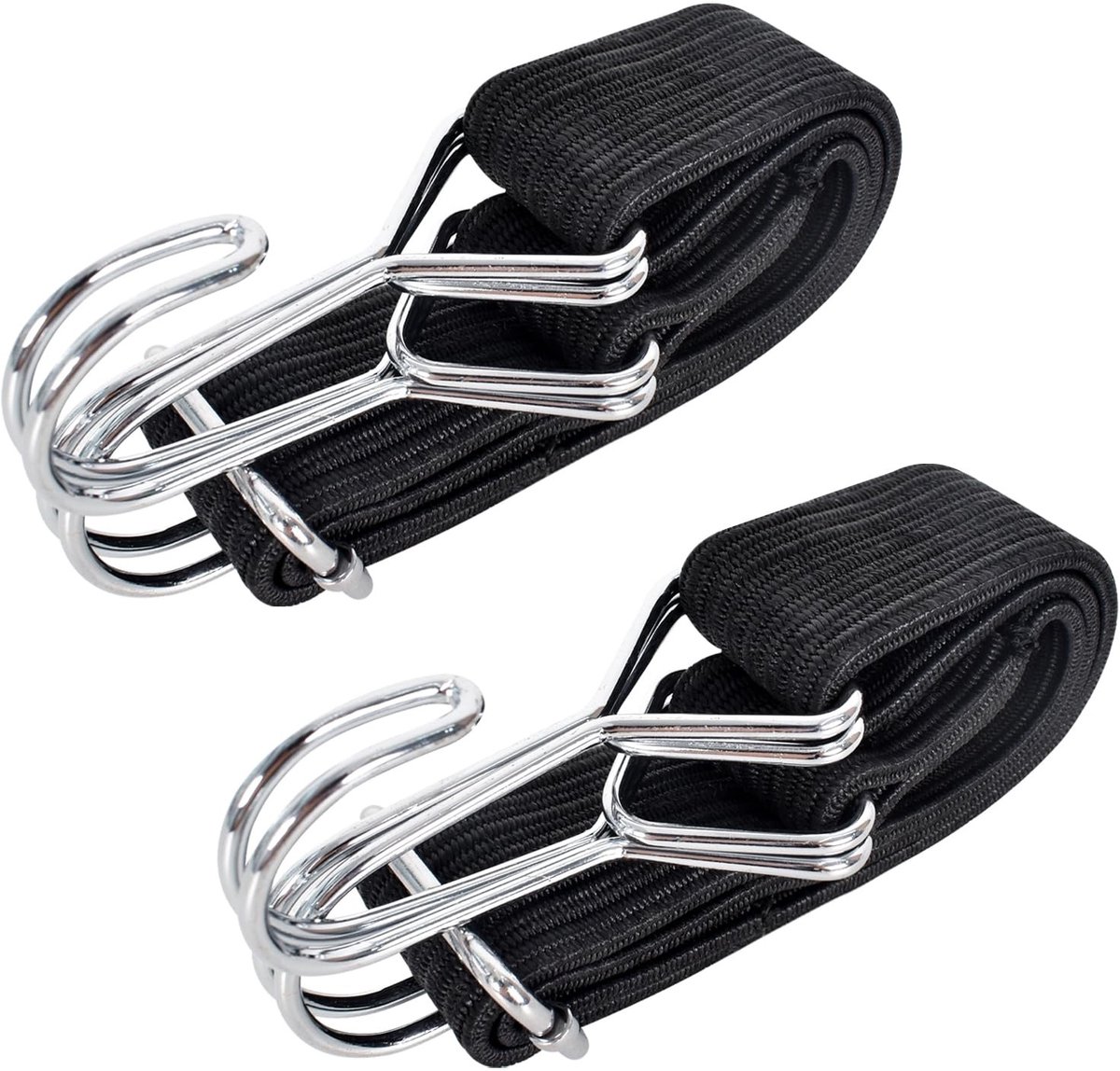 Solidchoice - Set van 2 Verstelbare Bungee Koorden met Haken