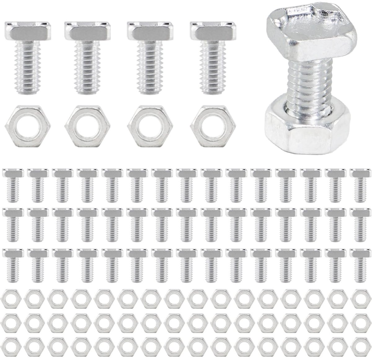 Solidchoice - 50 Stuks Aluminium Moeren en Schroeven voor Serre Reparatie