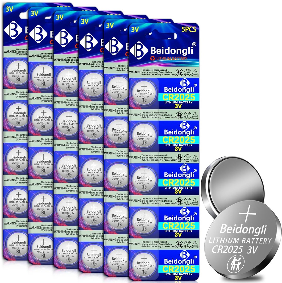 Solidchoice - 30 Stuks CR2025 3V Lithium Knopcelbatterijen