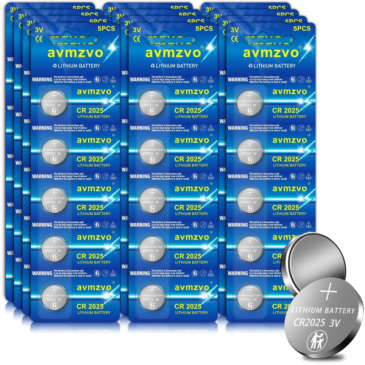 Solidchoice - CR2025 Lithium Knopcel Batterij Set van 60 Stuks
