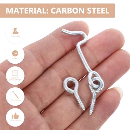 4 sets raamdeur haken wind haken ringen ankers huis stang sluitingen veiligheidsluitingen voor bestelwagens sloten scharnieren verlichting houder — afbeelding 4