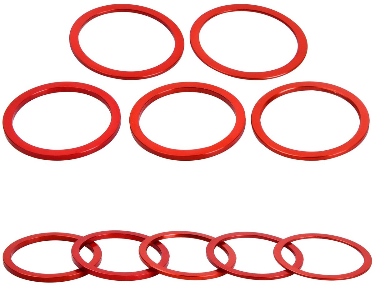 Solidchoice - Fiets Spacer Set van 10 Stukken in Rood en Zwart
