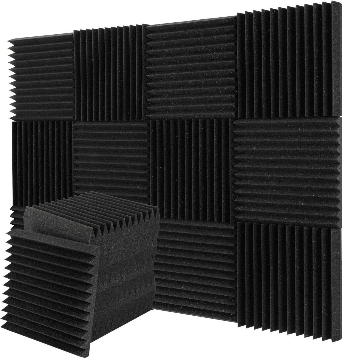 Solidchoice - Set van 12 Geluidsabsorberende Foam Panelen voor Studio's