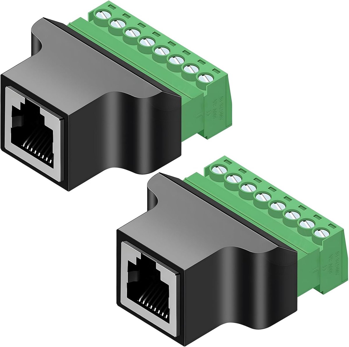 RJ45 stekker 8-pins schroefaansluiting - robuust en veilig - ideaal voor digitale DVR-systemen - 2 stuks - ShopVlot
