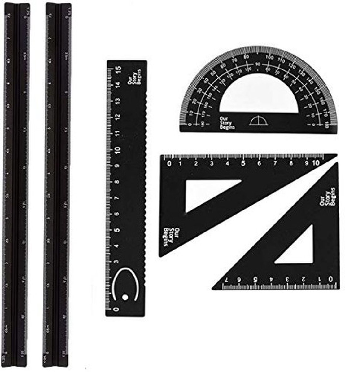 Solidchoice - 6-Delige Triangulaire Architectenschaal Set van Aluminium