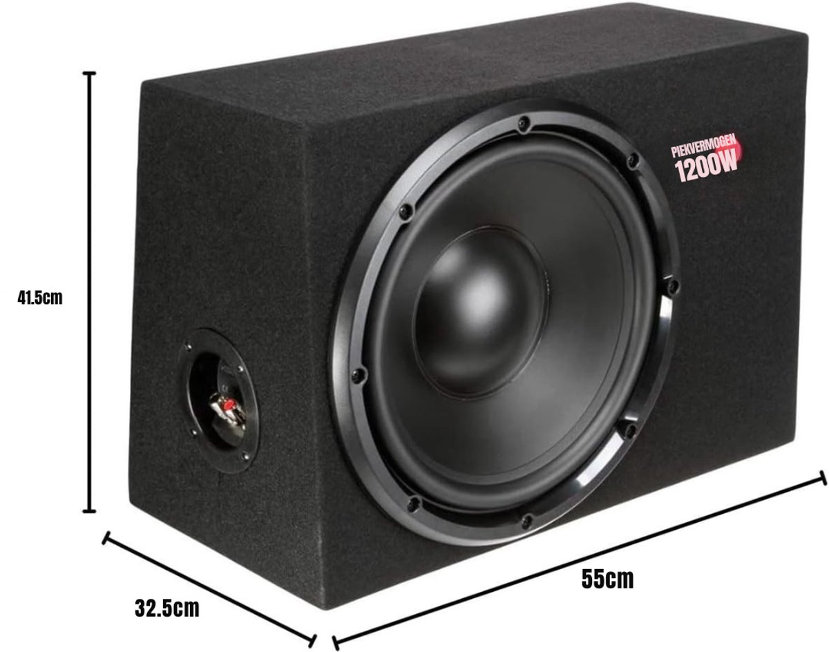 Subwoofer Auto - Underseat Subwoofer - Subwoofer Auto Met Versterker - Zwart - 3cm x 25cm x 17cm – foto 2