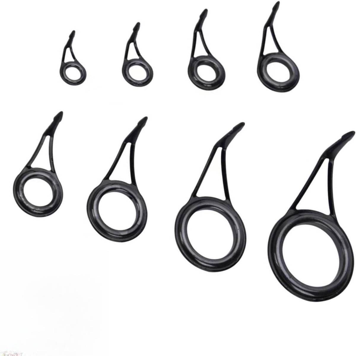 8 pcs guide rings for fishing rods made of black stainless steel, ring guide for maintenance and replacement, for - ShopVlot